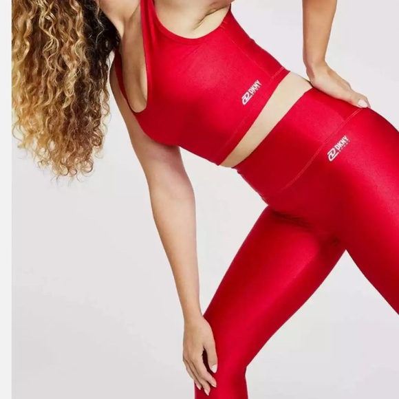 Dkny Other - DKNY Womens Small Light Support Unlined High Shine Sports Bra Red